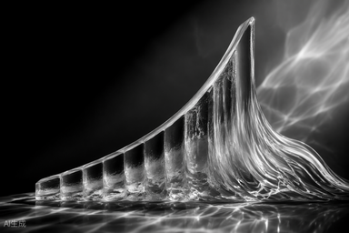 Abstract glass growth sculpture